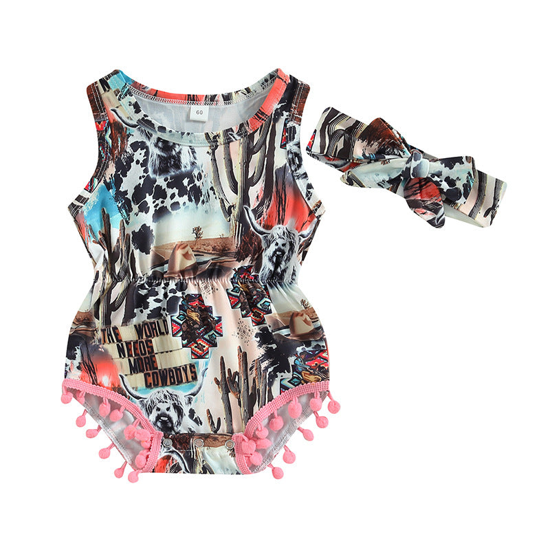 Wholesale Cotton Western Style Aztec Pattern Baby Onesies